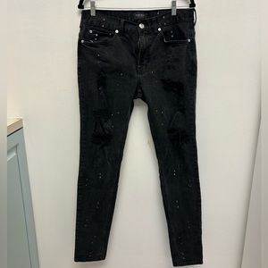 Pacsun/ Black Distressed Jeans/ Speckled White Paint Splatter/ 32x32